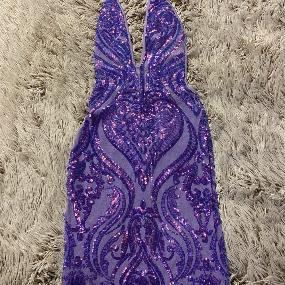 Purple/Lavendar Sequin Fashion Nova Dress